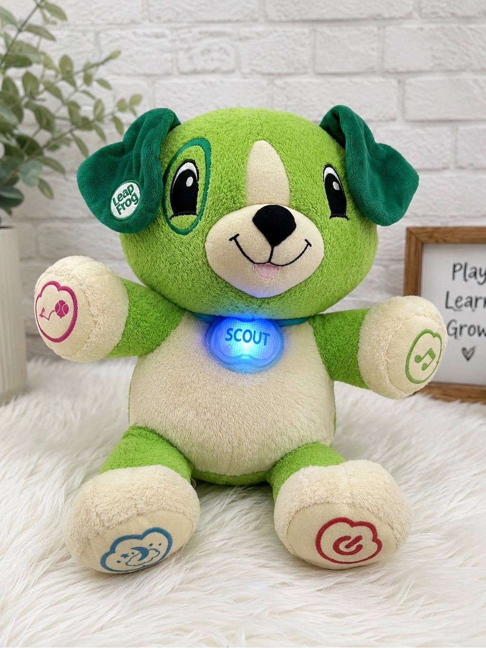 LeapFrog Scout Plush Puppy Dog Toy - Green and Cream